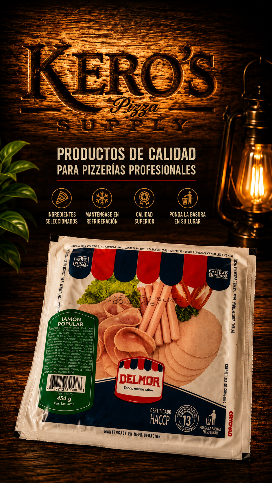 Jamón Popular Delmor (454 g) - Imagen Vertical